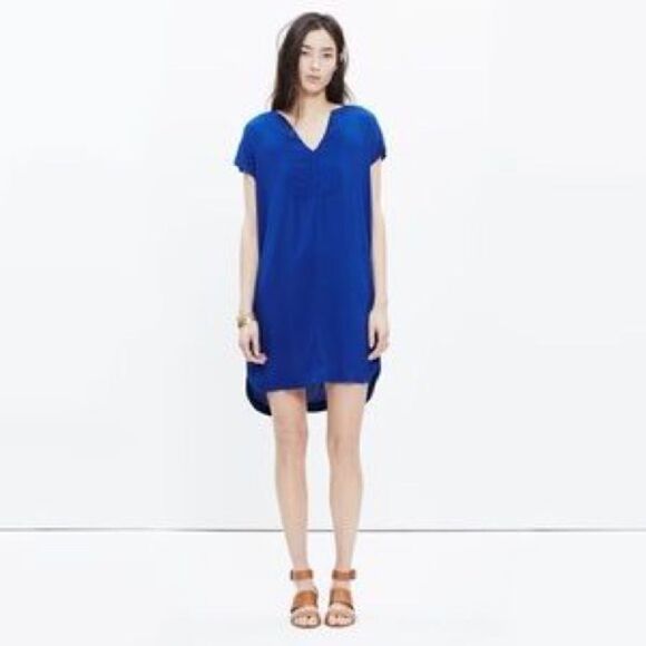 Madewell Du Jour Cobalt tunic shift dress small - Picture 2 of 11
